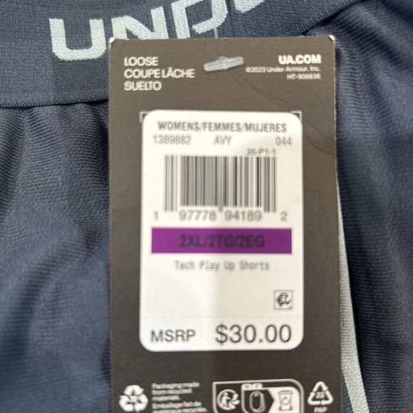 Under Armour Women 2XL Tech Play Up  Athletic Fitness Training Shorts Pockets - Picture 8 of 8